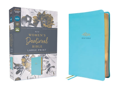 NIV, Women's Devotional Bible, Large Print, Leathersoft, Teal, Comfort Print